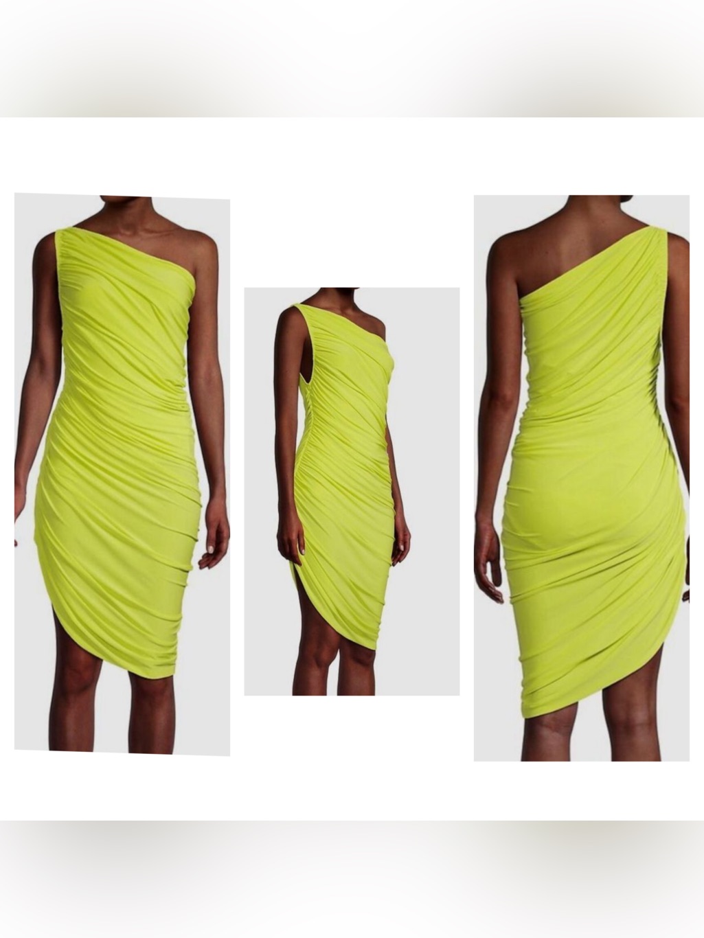 Norma Kamali Yellow Diana One-Shoulder Mini Dress